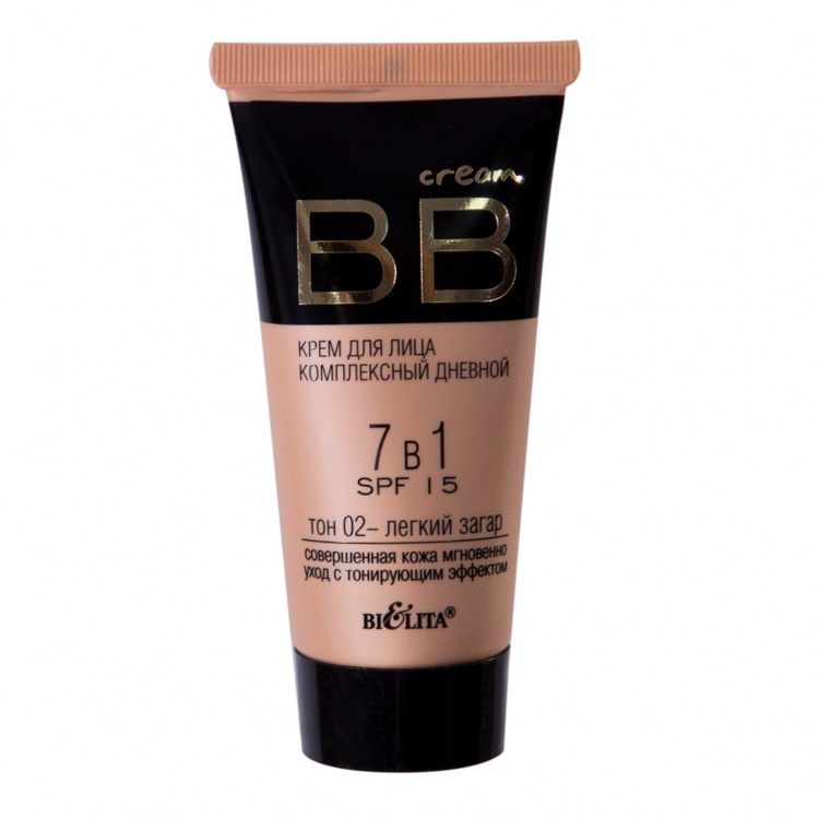 Yuz uchun BB-krem 7 tada 1 ta SPF 15 ton 02, murakkab kunduzgi 30 ml, Belita