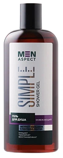 Dush uchun jel MEN ASPECT SIMPLE tetiklantiruvchi, 250 ml, Modum