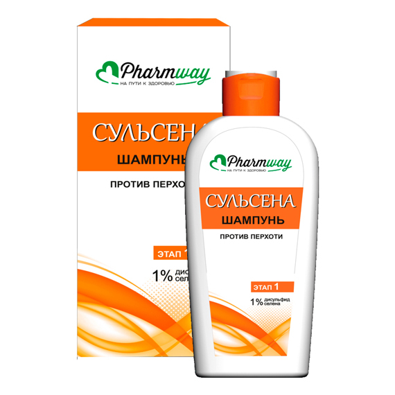 Sochlar uchun shampun Pharmway Сульсена kepekka qarshi 1%, 150 ml, Vitex