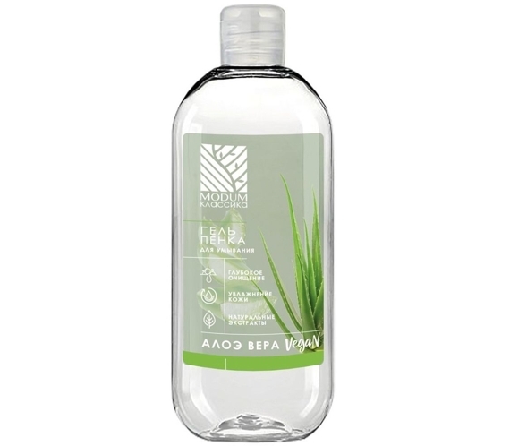 Yuz uchun tozalovchi jel-ko'pik MODUM КЛАССИКА Aloe Vera,200ml, Modum