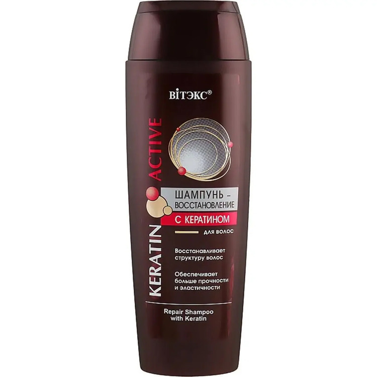 Sochlar uchun shampun KERATIN keratin bilan, 400 ml,Vitex