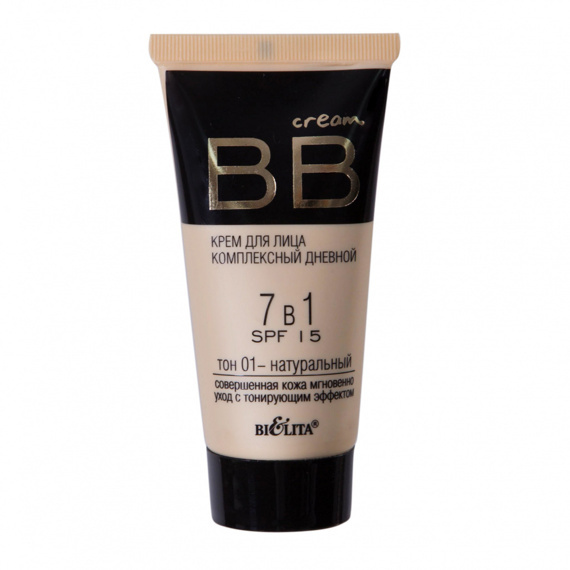 Yuz uchun BB-krem 7 tada 1 ta SPF 15 ton 01, murakkab kunduzgi 30 ml, Belita