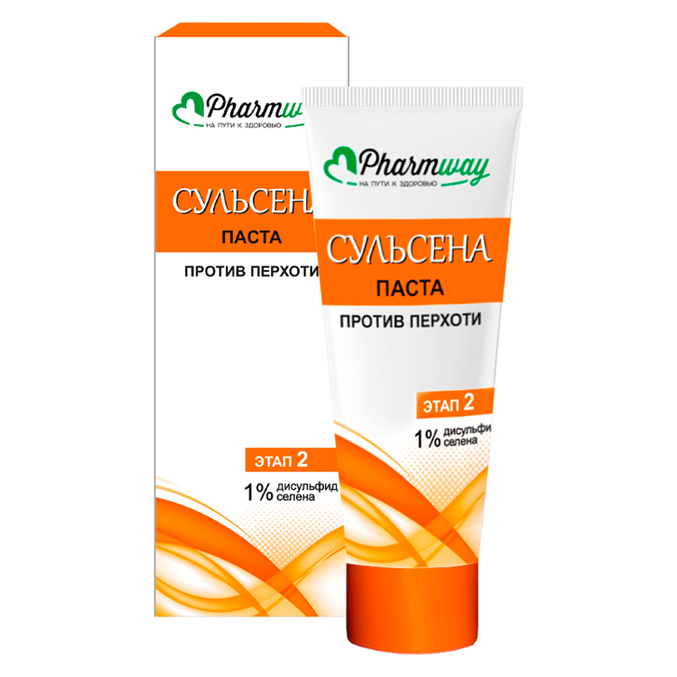 Sochlar uchun pasta Pharmway Сульсена kepekka qarshi 1%, 75 ml, Vitex