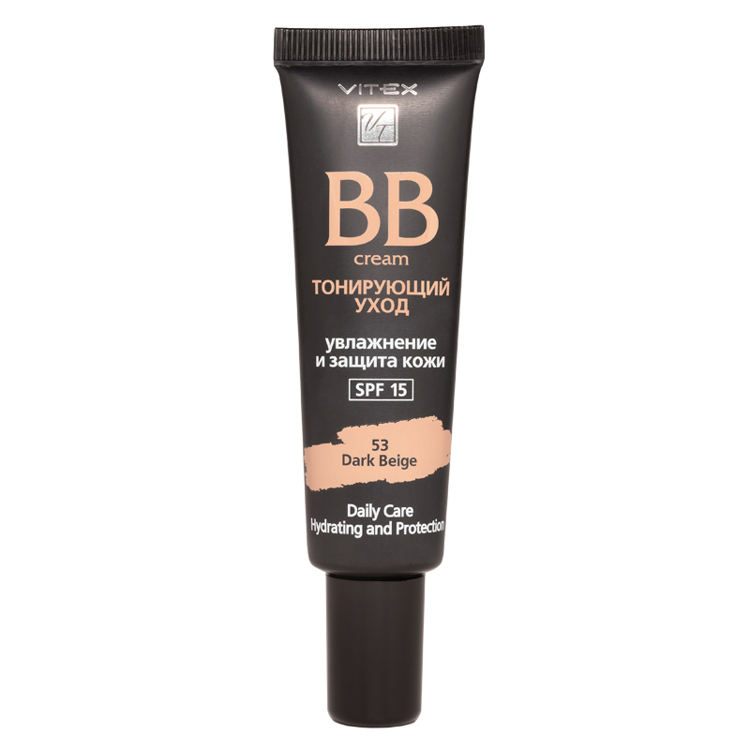 Yuz uchun BB-krem to'ldiruvchi parvarish SPF15, ton 53 Dark beige, Vitex