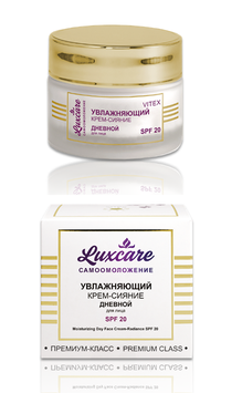 Yuz uchun krem-yorqinlik LUXCARЕ nemlendirici kunlik SPF 20,45 ml, Vitex