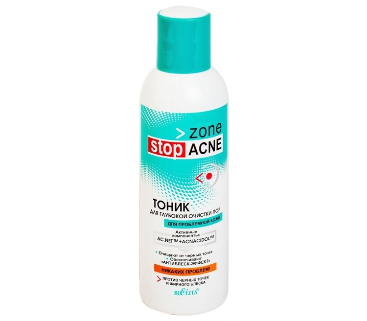 Yuz uchun tonik ACNE chuqur porlarni tozalash uchun, 150 ml, Belita