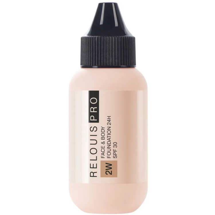 Tonal krem Relouis PRO Face&Body Foundation 24H SPF30, ton 2W o'rtacha zaytun, Relouis