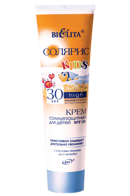 Quyoshdan himoya qiluvchi krem СОЛЯРИС для детей SPF 30 100 ml, Belita