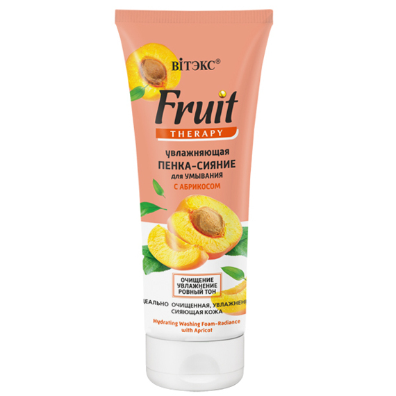 Yuz uchun tozalovchi ko'pik FRUIT Therapy namlovchi, o'rik bilan 200 ml, Vitex